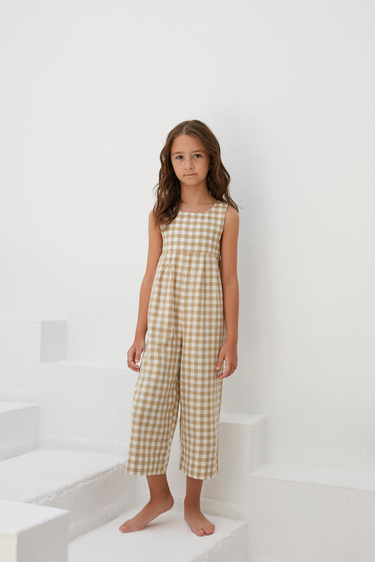 Lia Jumpsuit - Yellow Gingham