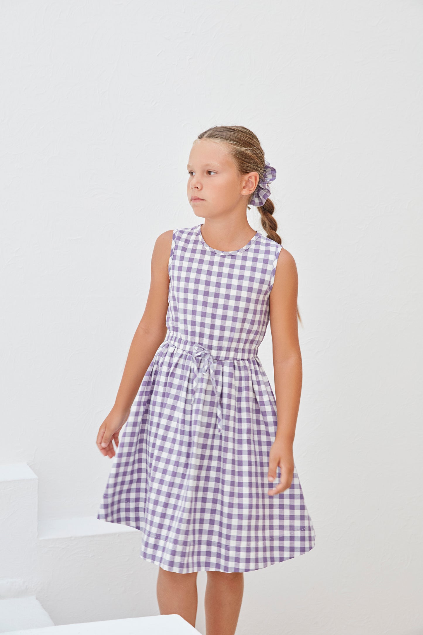 Sienna Dress - Purple Gingham