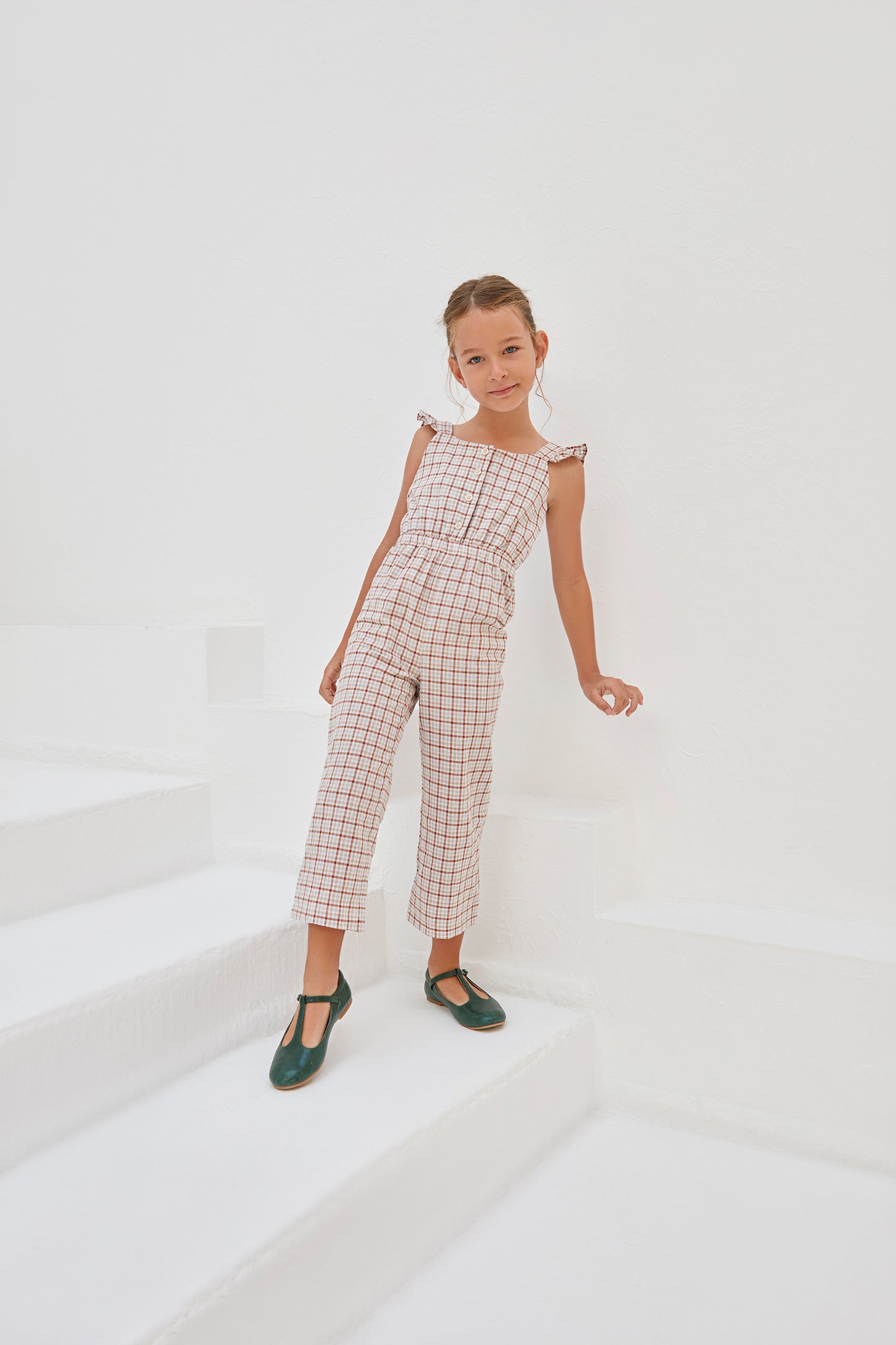 Martha Jumpsuit - Checked Red