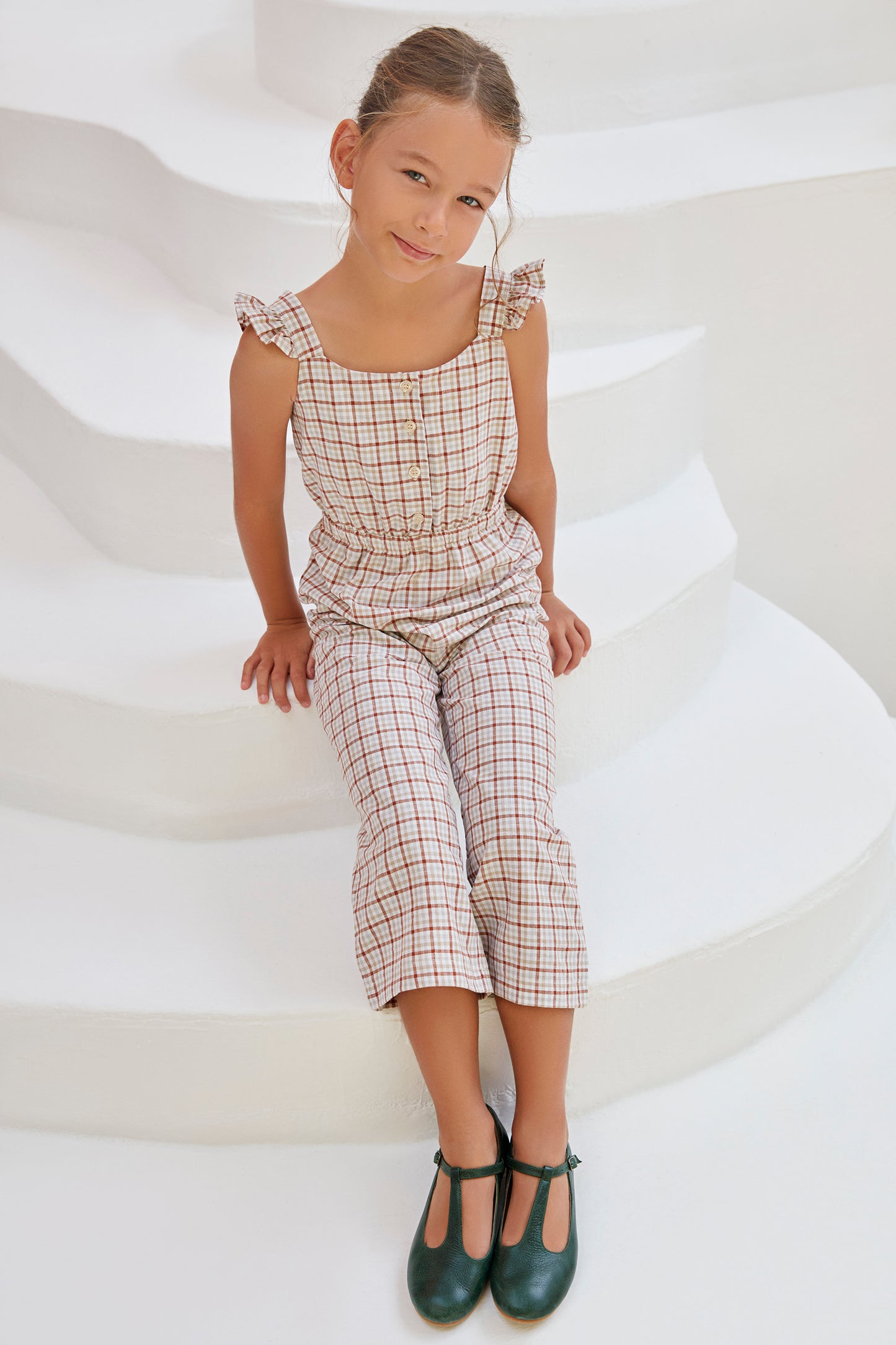 Martha Jumpsuit - Checked Red