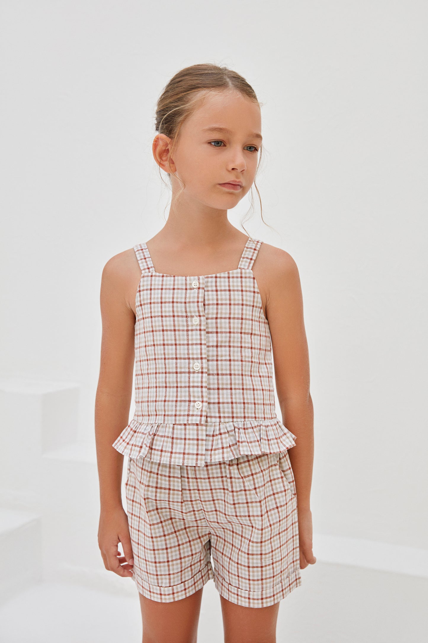 Liz Blouse - Checkered Red