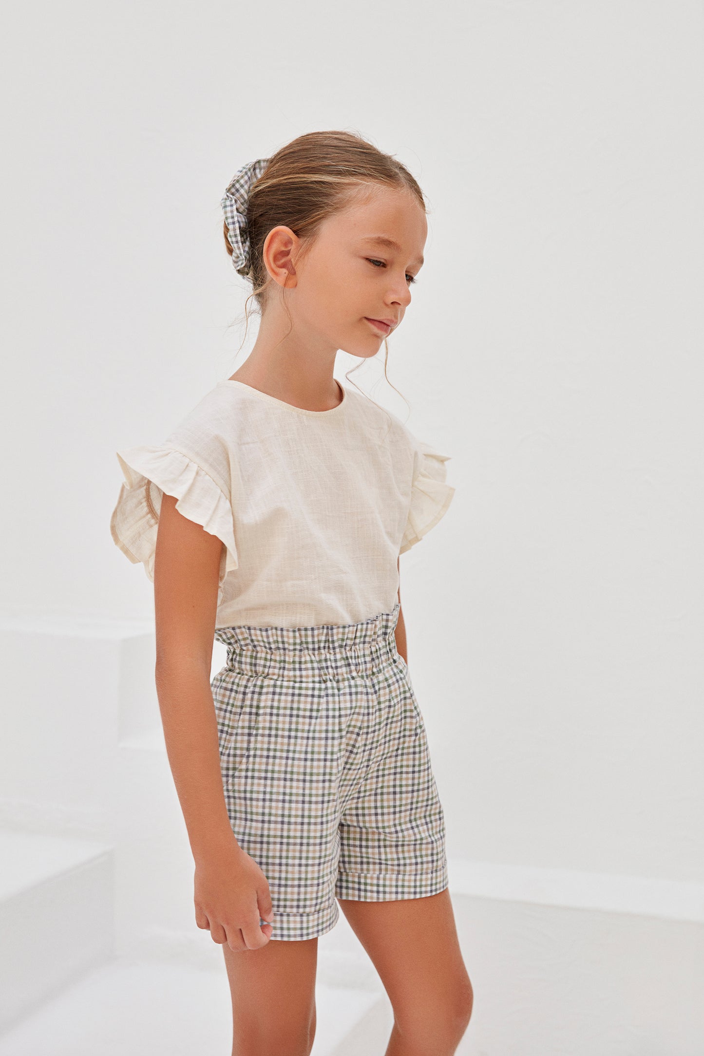 Alba Shorts - Checkered Green