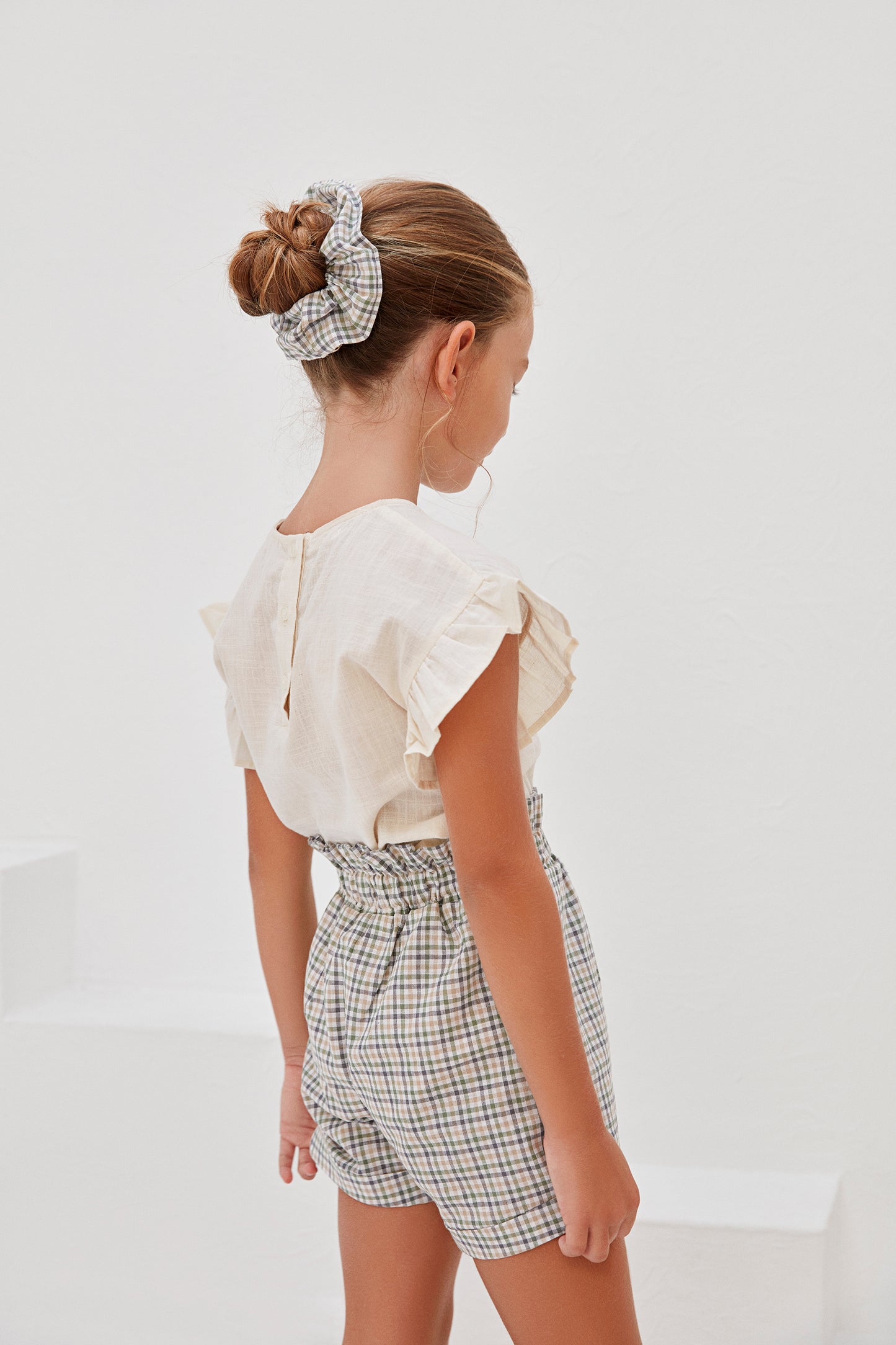 Alba Shorts - Checkered Green