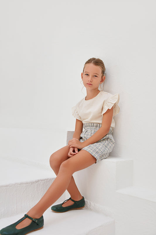 Alba Shorts - Checkered Green