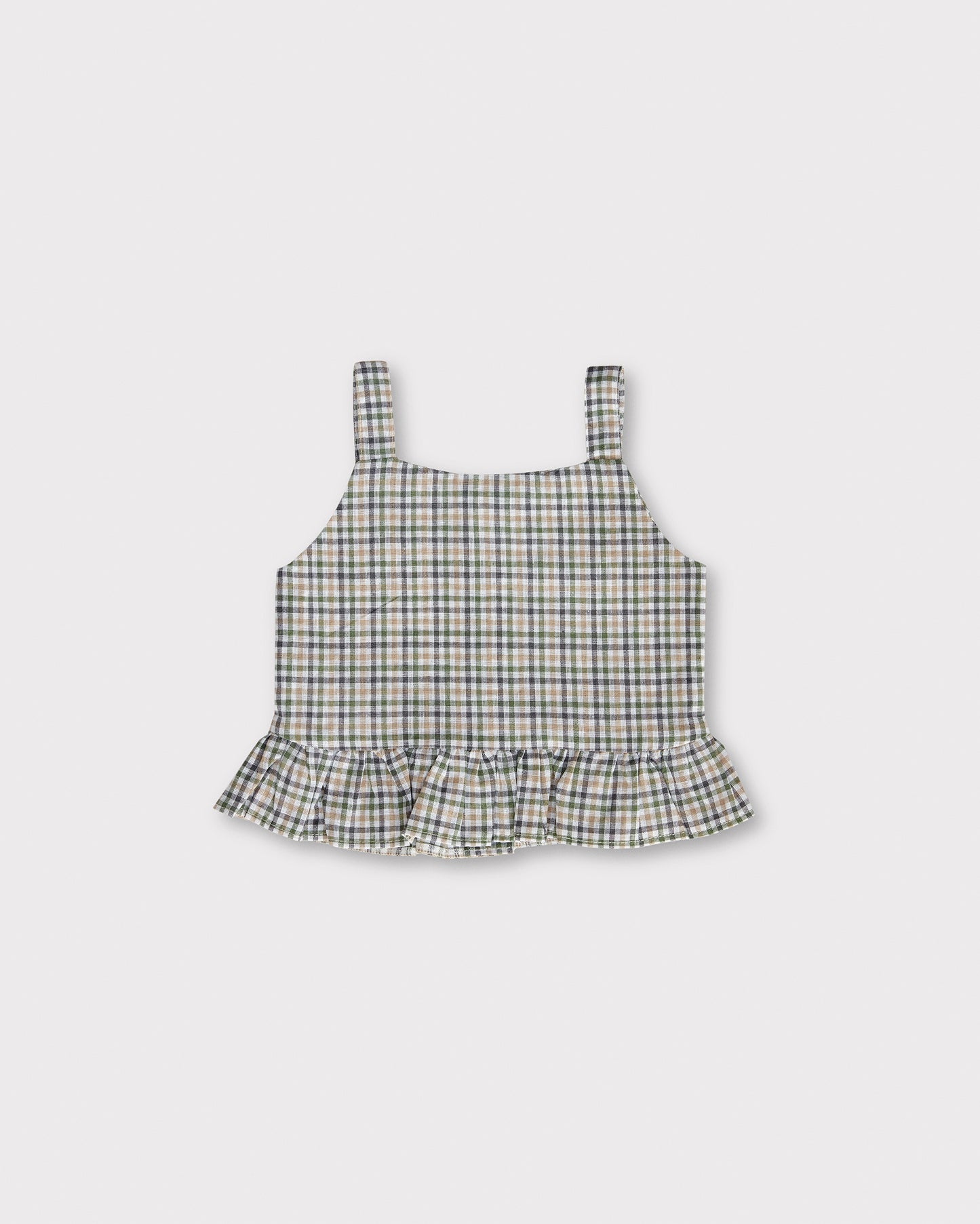 Liz Blouse - Checkered Green