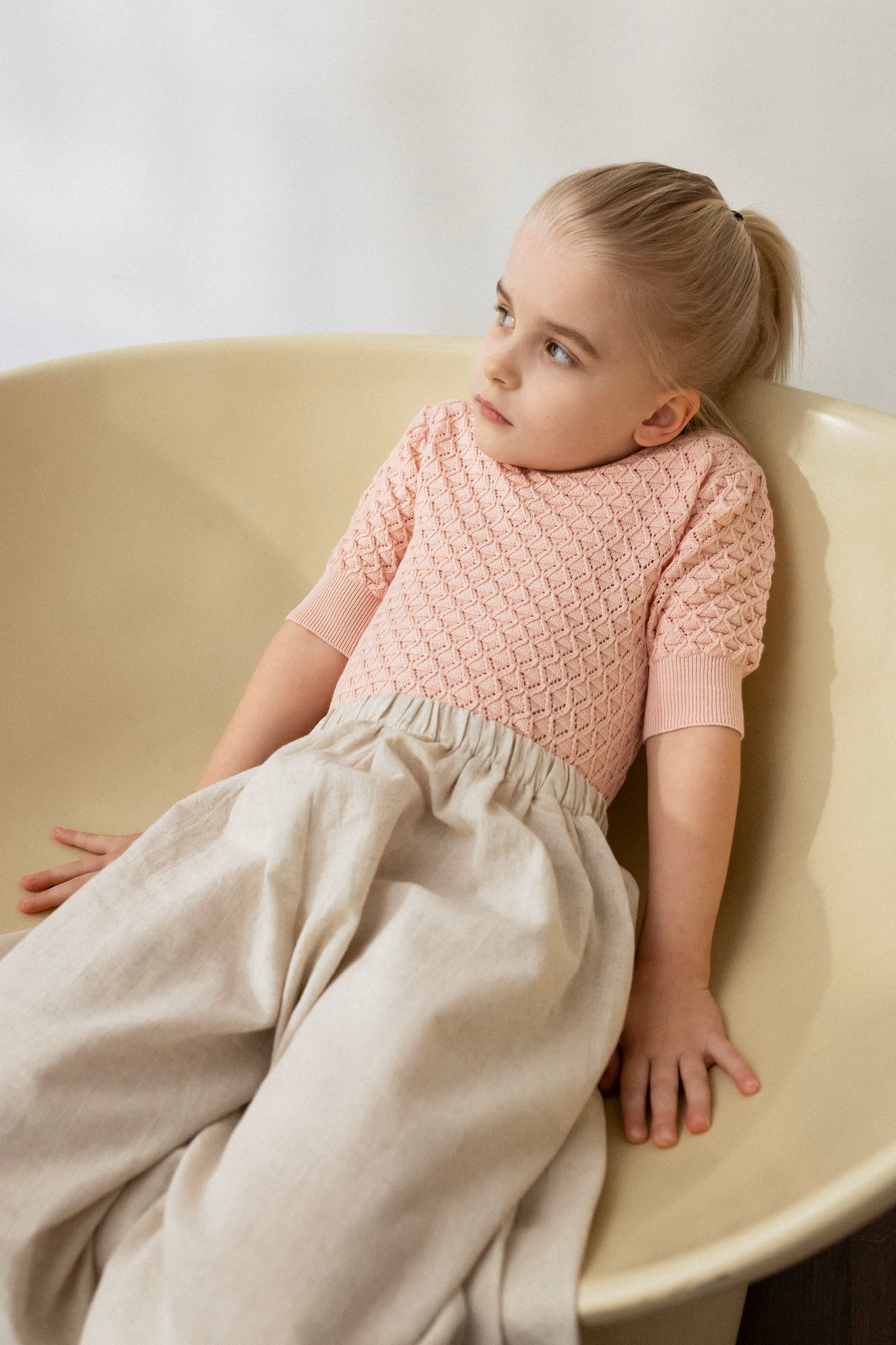 Bella Lace Sweater - Soft Pink