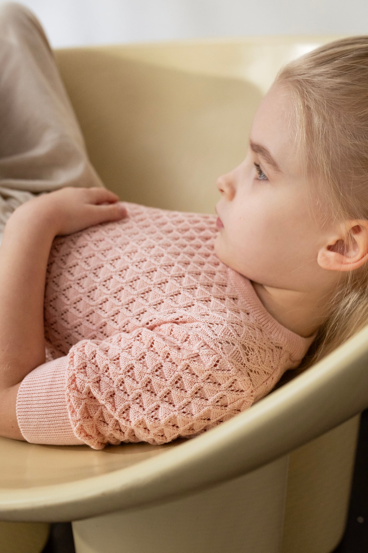 Bella Lace Sweater - Soft Pink