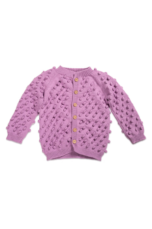 Popcorn Cardigan - Red Lilac