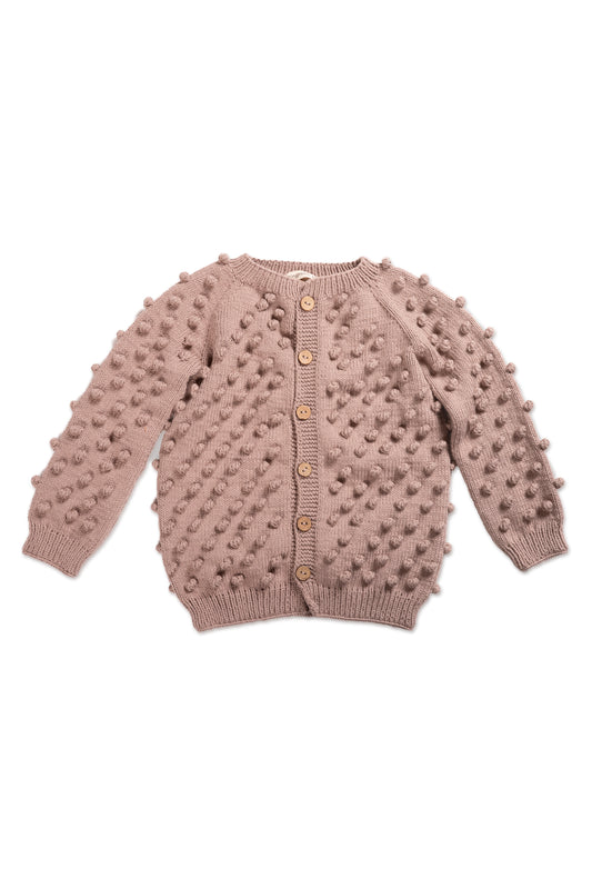 Popcorn Cardigan - Dusty Pink