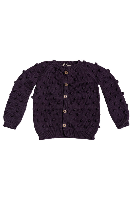 Popcorn Cardigan - Plum