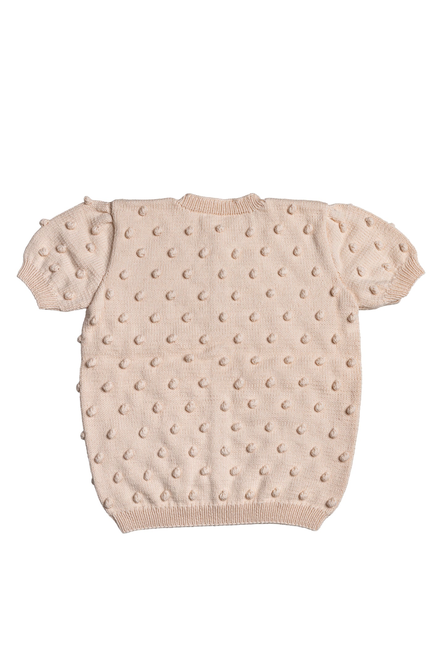 Popcorn Short Sleeve Cardigan - Natural