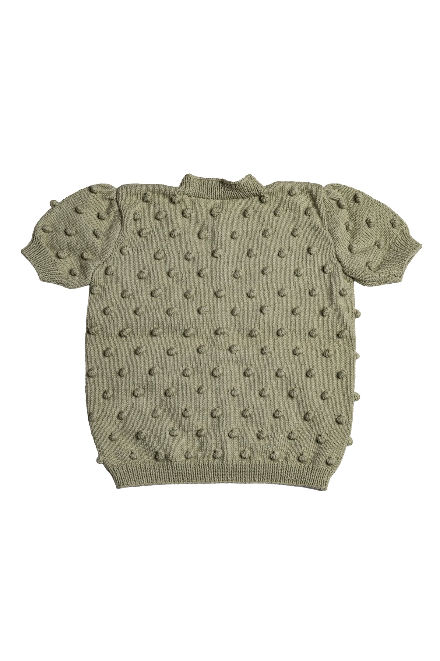 Popcorn Short Sleeve Cardigan - Sage