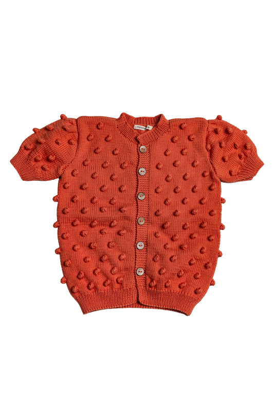 Popcorn Short Sleeve Cardigan - Olanda