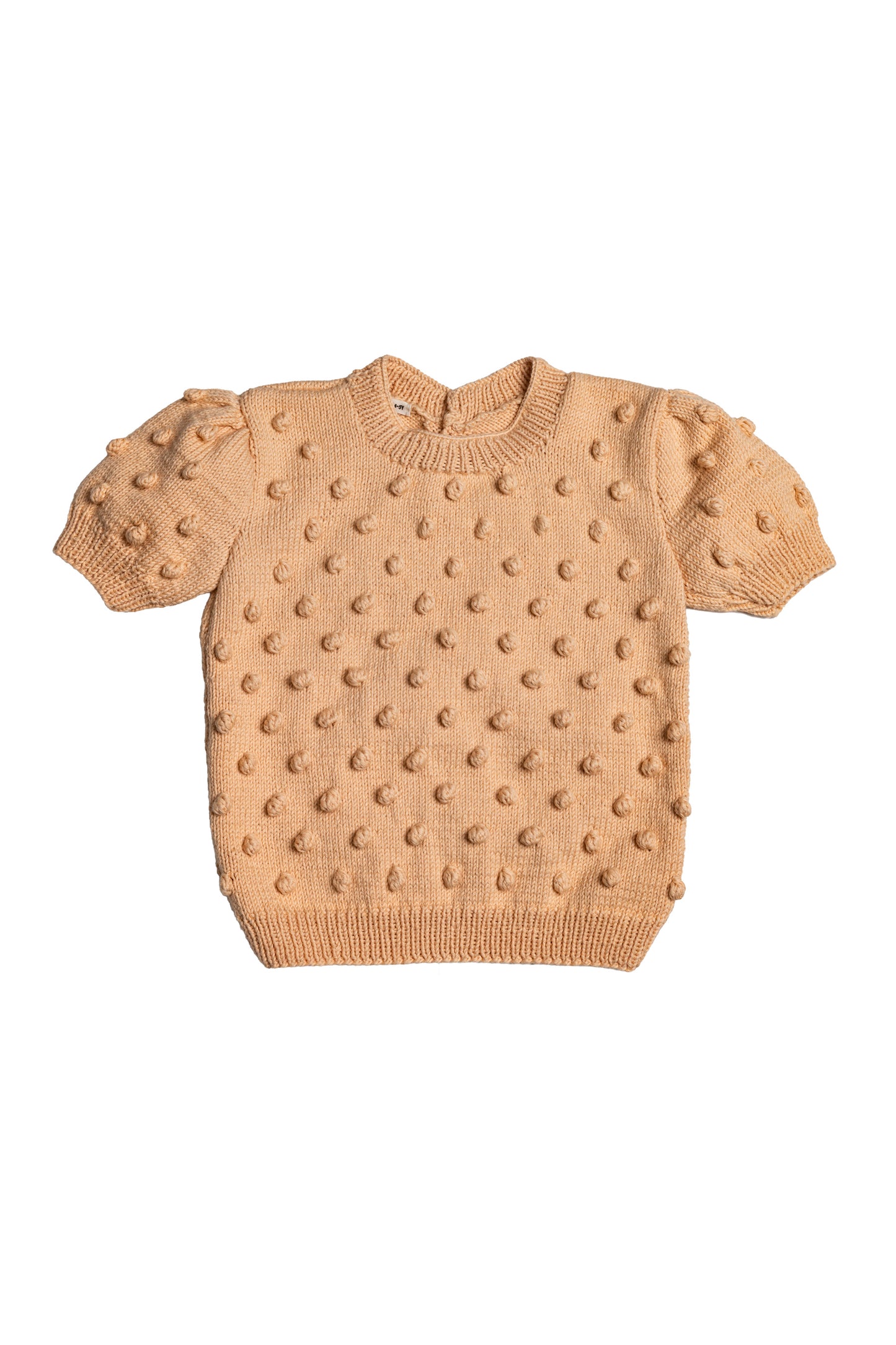 Popcorn Short Sleeve Sweater - Tan