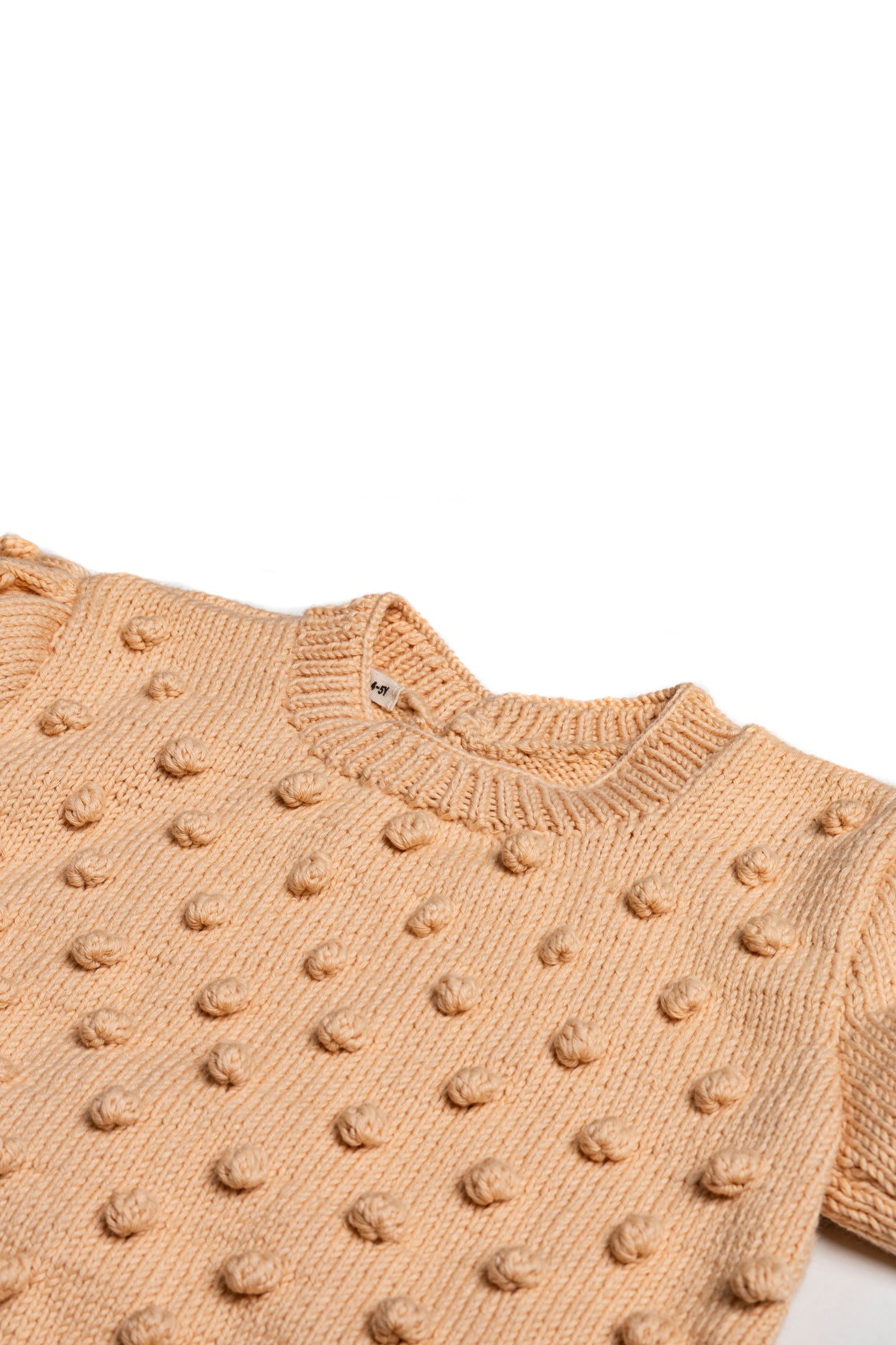 Popcorn Short Sleeve Sweater - Tan