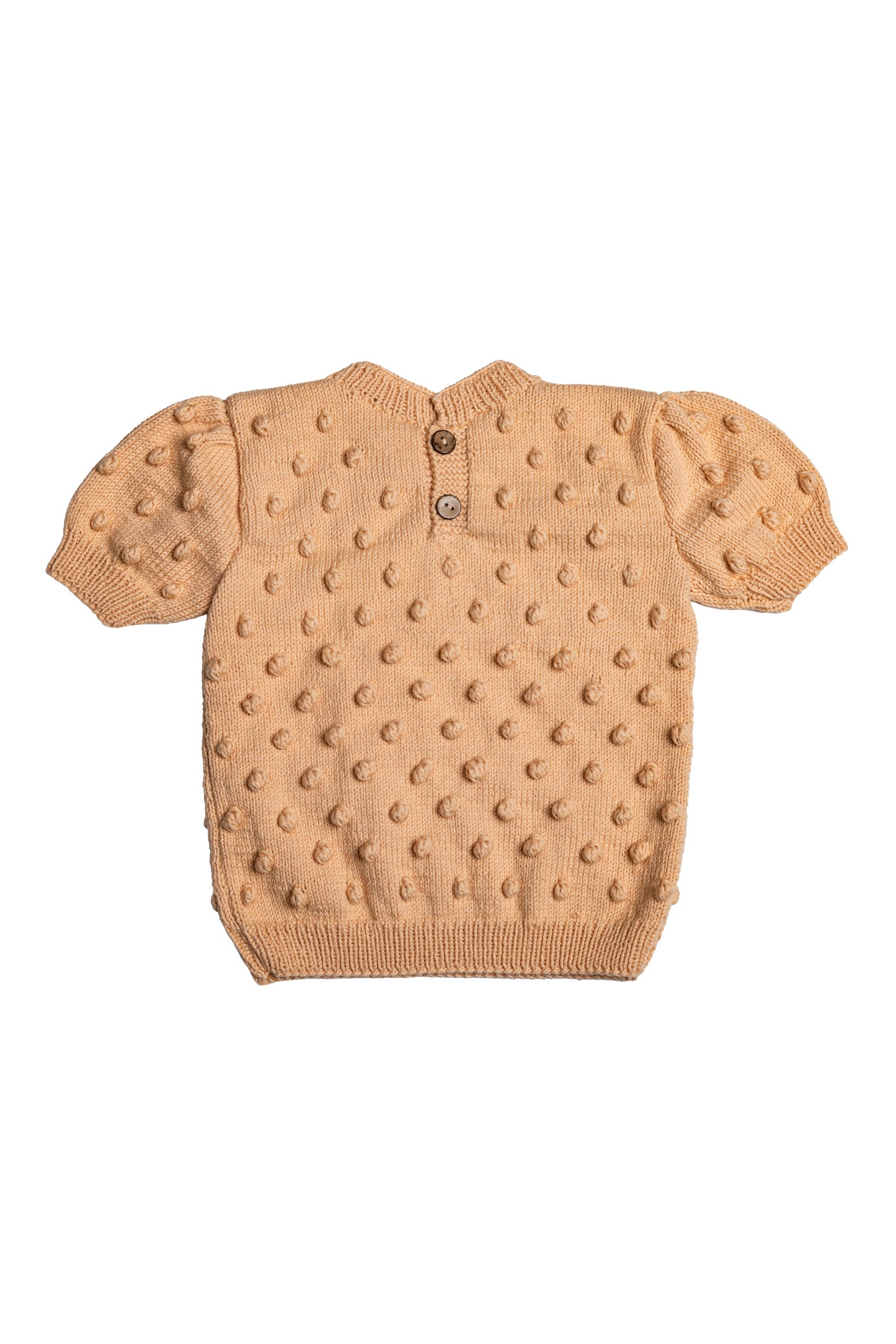 Popcorn Short Sleeve Sweater - Tan