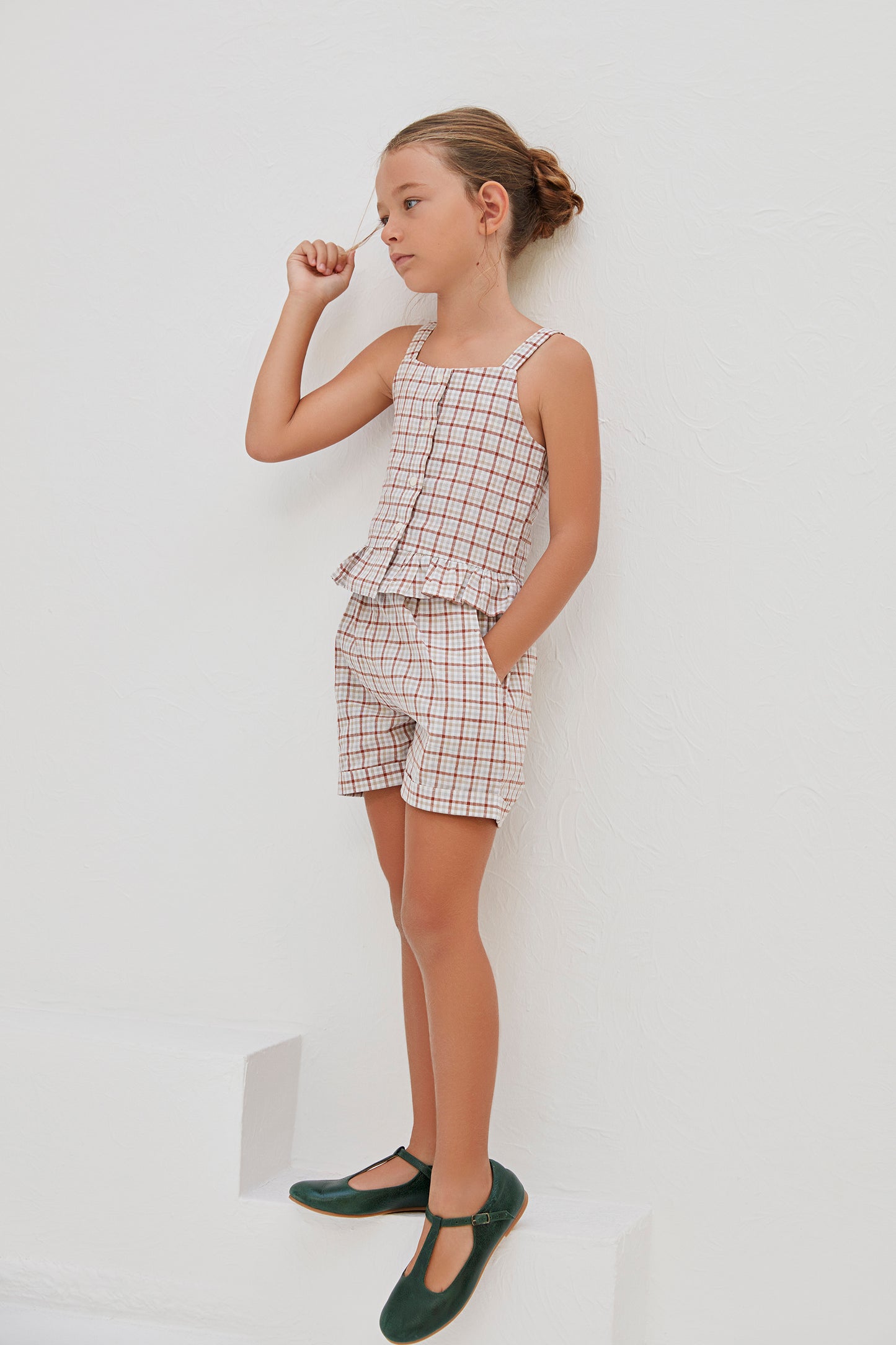 Alba Shorts - Checkered Red