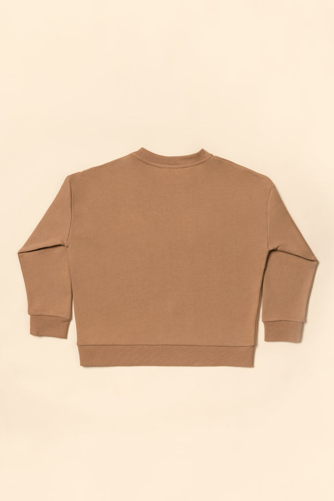 Bonjour Oversize Sweatshirt - Cinnamon for Women